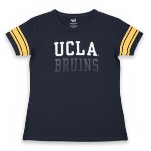 UCLA Bruins Vintage Varsity Distressed Blue & Gold Cotton T-Shirt Banner Med